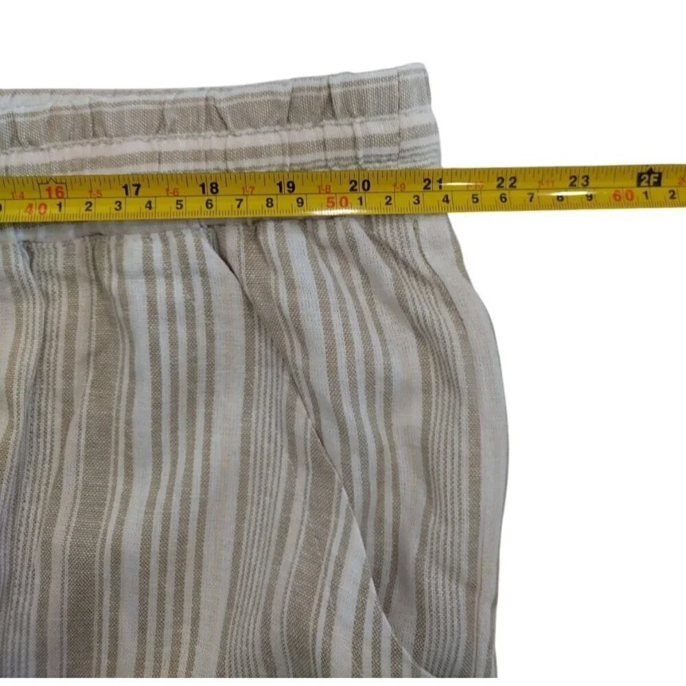 Land N Sea Women's Beige & White Striped Linen Blend Shorts, Size 3X, NWT